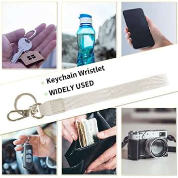 Small Wallets for Women Slim Leather Card Case Holder Wallet Coin Change Purse with Keychain (B-Beige)