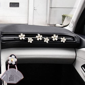 Elegant Rhinestone Daisy Car Air Vent Clips for Women