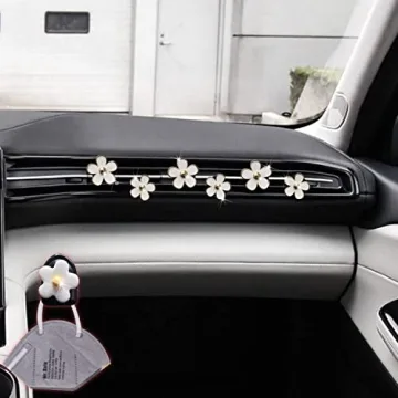 Elegant Rhinestone Daisy Car Air Vent Clips for Women