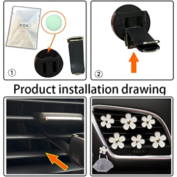 Elegant Rhinestone Daisy Car Air Vent Clips for Women