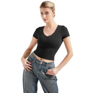 Double Lined Fitted Women's V Neck Tee Shirt - SUUKSESS