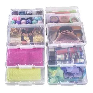 ArtBin 6946ZZ Photo & Craft Organizer 4" x 6" Box Set, [12] Plastic Storage Cases, Clear