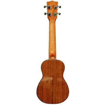 Kala KA-SSLNG Solid Spruce Mahogany Long Neck Soprano Ukulele Bundle with Hard Case, Tuner, Austin Bazaar Instructional DVD, and Polishing Cloth