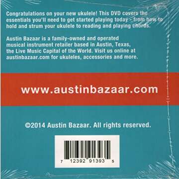 Kala KA-SSLNG Solid Spruce Mahogany Long Neck Soprano Ukulele Bundle with Hard Case, Tuner, Austin Bazaar Instructional DVD, and Polishing Cloth