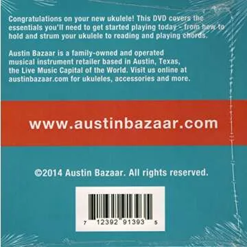 Kala KA-SSLNG Solid Spruce Mahogany Long Neck Soprano Ukulele Bundle with Hard Case, Tuner, Austin Bazaar Instructional DVD, and Polishing Cloth