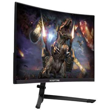 Sceptre 24-Inch FHD 1080p Curved 165Hz Gaming LED Monitor Edge-Less AMD FreeSync DisplayPort HDMI, Black (C248B-144RN)