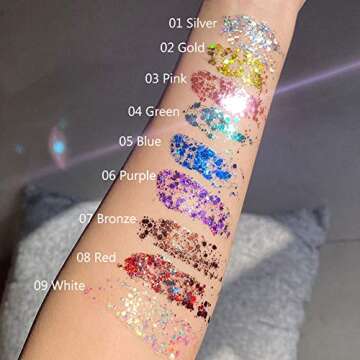 GL-Turelifes Mermaid Sequins Chunky Glitter Liquid Eyeshadow Glitter Body Gel Festival Glitter Cosme...