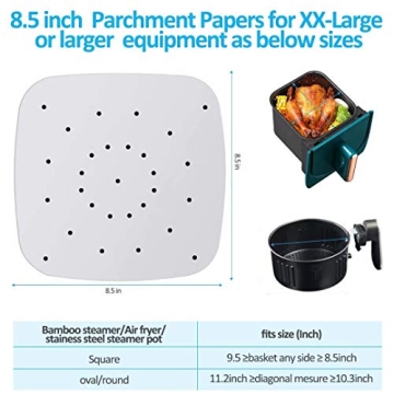200pcs Nonstick Air Fryer Parchment Paper Sheets