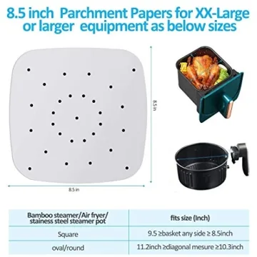 200pcs Nonstick Air Fryer Parchment Paper Sheets