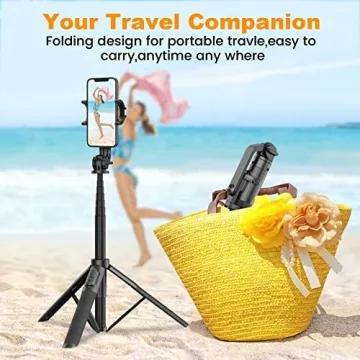 64" Selfie Stick Tripod with Remote for Phones