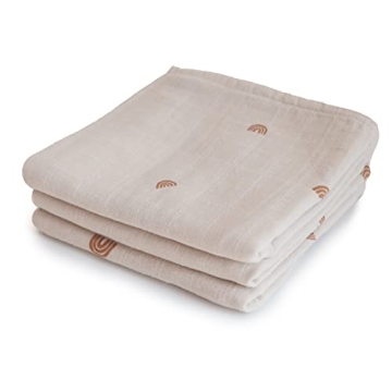 mushie Muslin Baby Cloths | Eco-friendly Softness 3-Pack