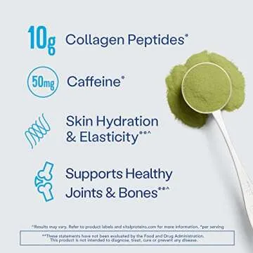 Vital Proteins Matcha Collagen Peptides Powder Supplement, Matcha Green Tea Powder, 10.5 oz, Original Flavored