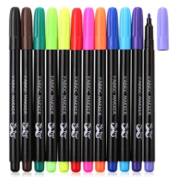 Mr. Pen Permanent Fabric Markers - 12 Pack for Creative Projects
