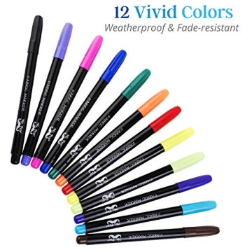 Mr. Pen Fabric Markers - 12 Pack for Creative Projects