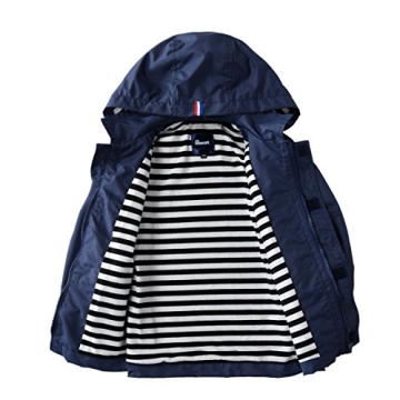 Hiheart Kids Waterproof Hooded Rain Jacket Lightweight