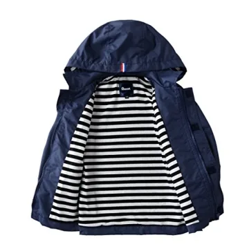 Hiheart Kids Waterproof Hooded Rain Jacket Lightweight