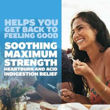 Genexa Antacid Maximum Strength Chewable Tablets | Calcium Carbonate Acid Reducer Relief for Heartburn, Acid Indigestion, & Upset Stomach | Delicious Organic Berry Flavor | 216 Tablets (3 Pack)