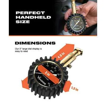 Vondior Tire Pressure Gauge - Accurate & Easy to Read