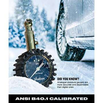 Vondior Tire Pressure Gauge - Accurate & Easy to Read