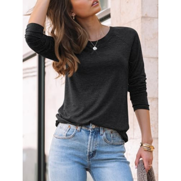 AUTOMET Women's Long Sleeve Casual Tops for All Seasons