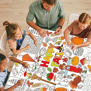 Giant Thanksgiving Fall Coloring Tablecloth - Family Fun
