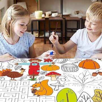 Giant Thanksgiving Fall Coloring Tablecloth - Family Fun