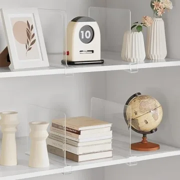 HBlife 12 Pack Clear Shelf Dividers for Ultimate Organization