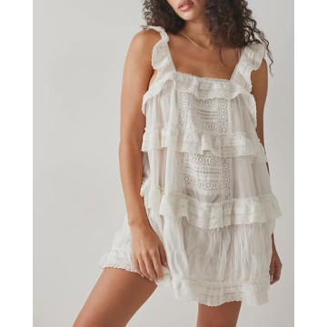 Gacaky Women's Casual Sleeveless Ruffle Romper