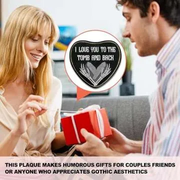 Gothic Heart Wood Sign, I Love You To Death Sign, Retro Gothic Wooden Wall Art, Skeleton Horror Wood Plaque Decor, Anniversary Halloween Gifts for Lover Wife Husband Couples -14