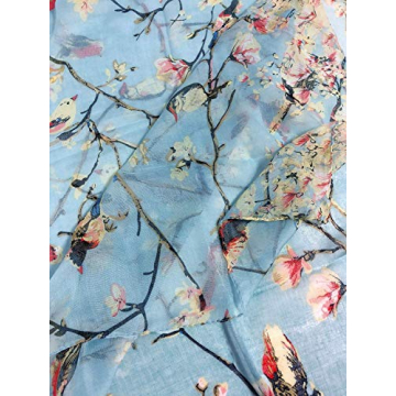 Lightweight Bird Florals Scarves for Women by GERINLY