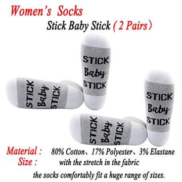 JXGZSO Stick Baby Stick Socks - IVF Lucky Transfer Socks Set of 2