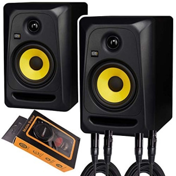 KRK Classic 5 Professional Bi-Amp Studio Monitor Pair with Cables
