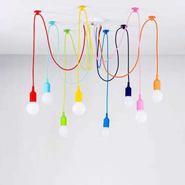 KJLARS Ceiling Spider Lamp Light Modern Chandelier Adjustable DIY Pendant Lighting Color Hanging for...