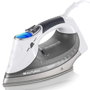 BEAUTURAL 1800-Watt Steam Iron with Digital LCD Screen, Double-Layer and Ceramic Coated Soleplate, 3...