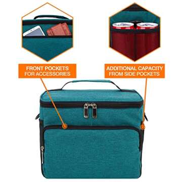 Venture Pal Insulated Lunch Bags for Women/Men - Large Resuable Leakproof Lunch Box with Removable Shoulder Strap,Durable Cooler Tote Bag for Work Picnic Beach-Green