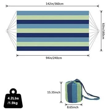 ONCLOUD Extra Long and Wide Double Hammock for Travel