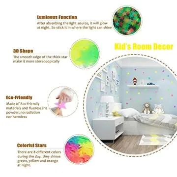 Glow in The Dark Stars Stickers for Kids Room Decor