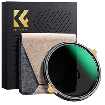 K&F Concept 82mm Variable ND2-32 ND Lens Filter & Circular Polarizing Filter 2-in-1 for Camera Lens,...