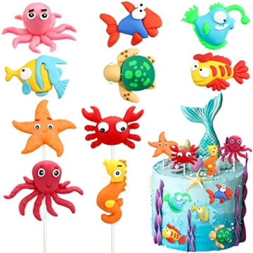 Enchanting Under the Sea Cake Toppers - Ocean Themed Party Decorations