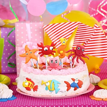 Under the Sea Cake Toppers Ocean Party Decorations Set