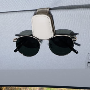 Airsanto Magnetic Leather Car Glasses Holder for Sunglasses