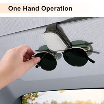 Airsanto Magnetic Leather Car Glasses Holder for Sunglasses