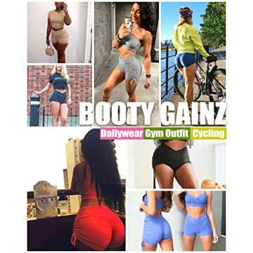 Danysu Sexy Shorts for Women Butt Lifting Scrunch Butt Shorts Workout Booty Shorts Grey Small