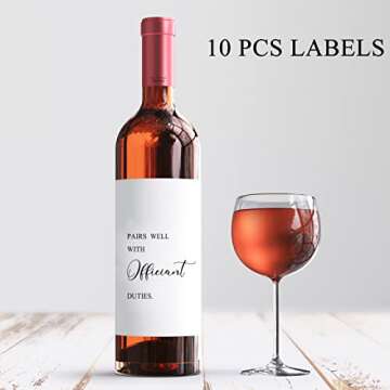 Pairs Well with Officiant Duties Wine Labels, Officiant Wine Labels, Officiant Gift, Officiant Propo...