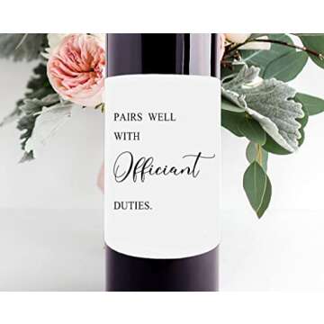 Pairs Well with Officiant Duties Wine Labels, Officiant Wine Labels, Officiant Gift, Officiant Proposal, Officiant Gift Idea, Gift for Wedding Officiant, Officiant Proposal Gift for Men/Women - 8Pcs