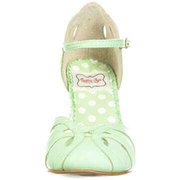 Bettie Page Women's BP403-SALLY Pump, Mint, 9 B US - Retro Elegance Meets Comfort