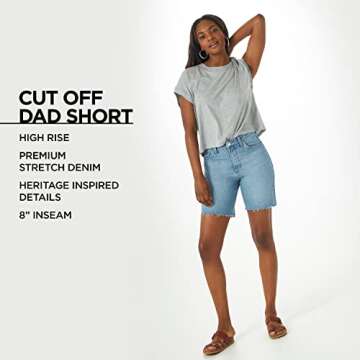 Lee Women's High-Rise Cut Off Dad Jean Short, Optimism, 16