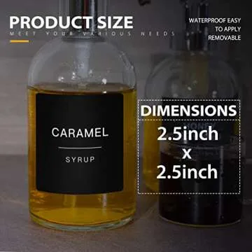 Gbuxska 84PCS Black Coffee Syrup Labels for Coffee Bar Accessories, Minimalist Fancy Decor for Coffe...