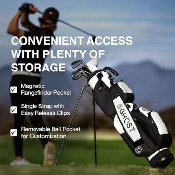 Ghost Golf Stand Bag, Weekender Oreo - Lightweight Golf Bags for Men & Women, 3-Way Dividers with Premium Materials & Magnetic Pocket - Ideal for Walking, Par 3 Courses, and Driving Range