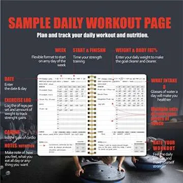 A5 Fitness Logbook & Workout Journal -18 Weeks Fitness Journal Planner, Workout Tracker, Exercise Log Book to Track Weight Loss, Muscle Gain, Gym, Bodybuilding Progress –Gym Daily Fitness for Men